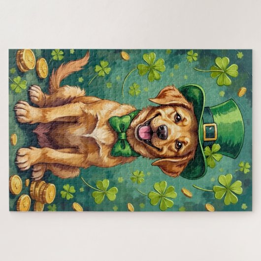 Labrador Retriever St Patrick’s Day Lucky Dog Puzzle (Horizontal)