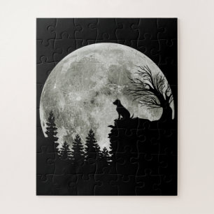 Labrador Retriever Stand on Mountain Halloween Puzzle