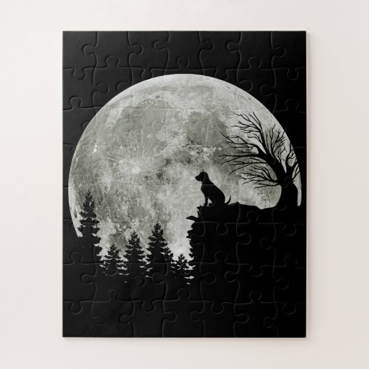 Labrador Retriever Stand on Mountain Halloween Puzzle (Vertikal)