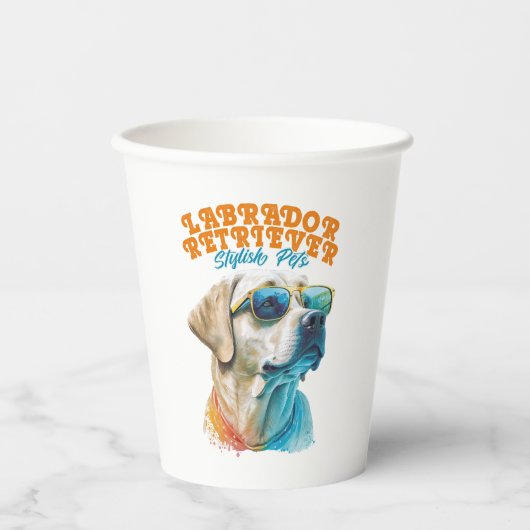 Labrador Retriever Stilvolle Haustiere Pappbecher (Vorderseite)