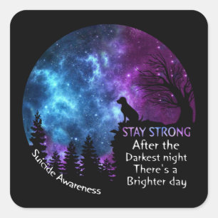 Labrador Retriever Suicide Awareness Pet Lovers Fa Quadratischer Aufkleber