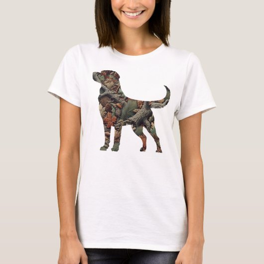 Labrador Retriever T - Shirt mit Camouflage (Vorderseite)
