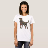 Labrador Retriever T - Shirt mit Camouflage (Vorne ganz)