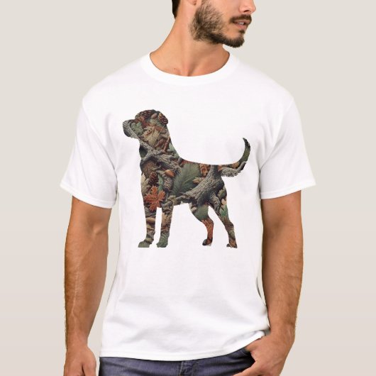 Labrador Retriever T - Shirt mit Camouflage (Vorderseite)