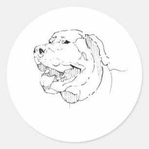 Labrador Retriever Tasse, Hund Linienkunst Runder Aufkleber