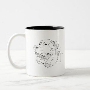Labrador Retriever Tasse, Hunde-Linienkunst Zweifarbige Tasse