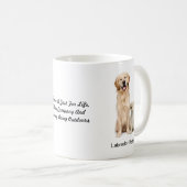 Labrador-Retriever-Tasse - mit zwei Bildern und Kaffeetasse (VorderseiteRechts)