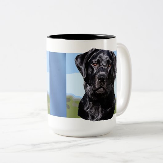 Labrador-Retriever-Tasse Zweifarbige Tasse (VorderseiteRechts)