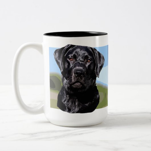 Labrador-Retriever-Tasse Zweifarbige Tasse (Links)