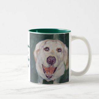 Labrador-Retriever-Tassen-Glück ist. Zweifarbige Tasse
