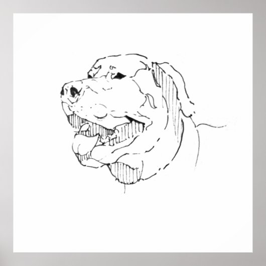 Labrador Retriever Tinten-Wandkunst Poster (Vorne)