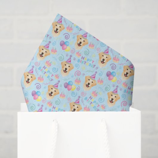 Labrador Retriever Tissue Paper in Blue Seidenpapier (Geschenk Tasche)