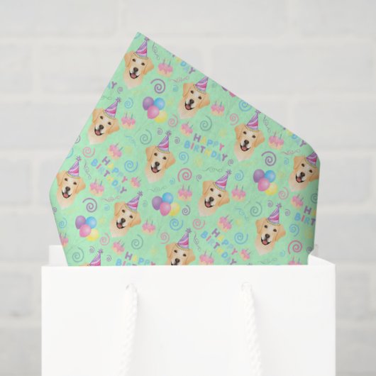 Labrador Retriever Tissue Paper in Green Seidenpapier (Geschenk Tasche)