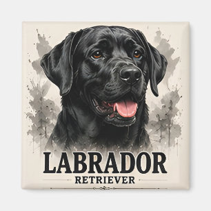 Labrador Retriever Treuer Familienhund Porträt Kun Magnet