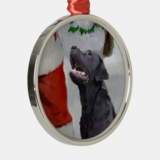 Labrador Retriever trifft Weihnachten Ornament Aus Metall (Rechts)