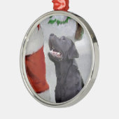 Labrador Retriever trifft Weihnachten Ornament Aus Metall (Links)