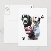 Labrador Retriever Trio Postkarte (Vorne/Hinten)
