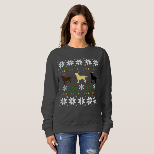 Labrador Retriever Trio Ugly Christmas T-Shirt Sweatshirt (Vorne ganz)