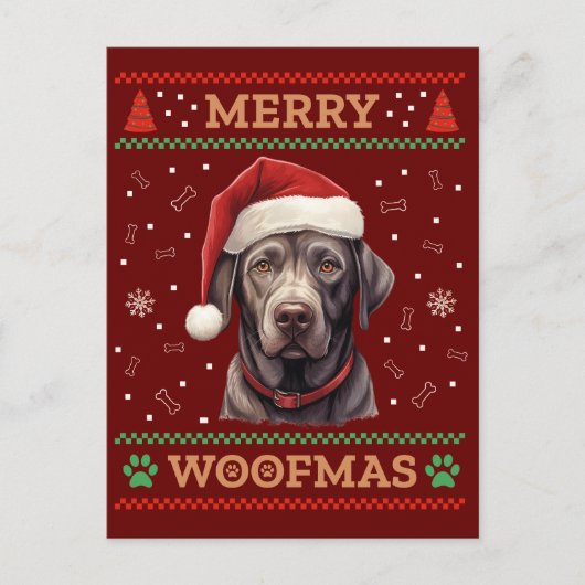 Labrador Retriever Ugly Christmas Postkarte (Vorderseite)