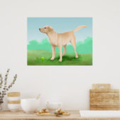 Labrador Retriever und sein Tennisball Poster (Küche)