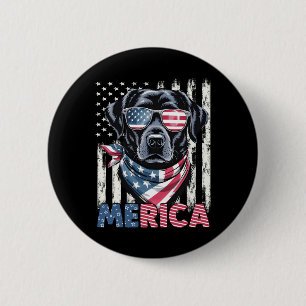 Labrador Retriever USA-Flagge Merica patriotischer Button