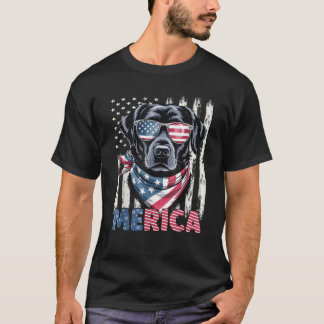 Labrador Retriever USA-Flagge Merica Patriotischer T-Shirt