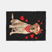 Labrador Retriever Valentines Day Dog Lover Heart Fleecedecke (Vorderseite (Horizontal))