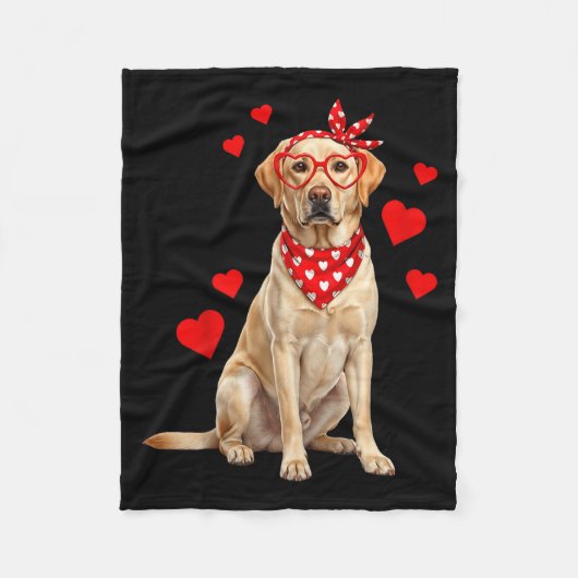 Labrador Retriever Valentines Day Dog Lover Heart  Fleecedecke (Vorderseite)