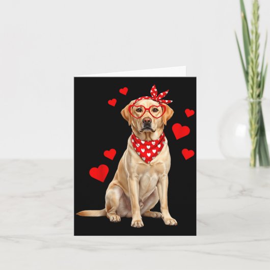 Labrador Retriever Valentines Day Dog Lover Heart Karte (Vorderseite)
