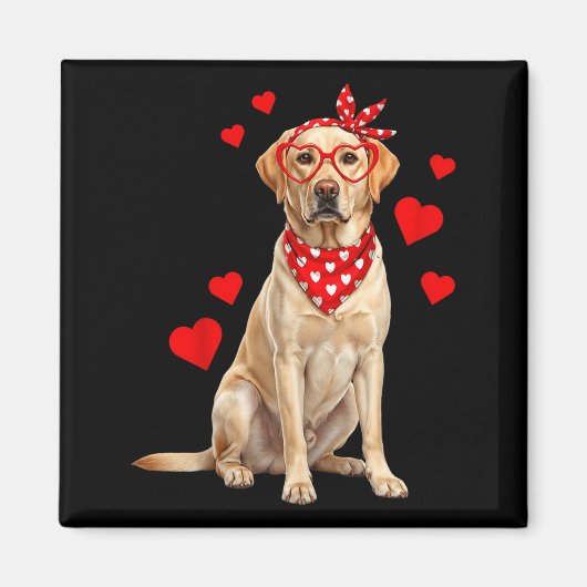 Labrador Retriever Valentines Day Dog Lover Heart Magnet (Vorne)