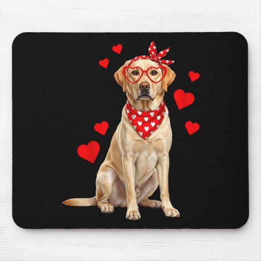 Labrador Retriever Valentines Day Dog Lover Heart Mousepad (Vorne)