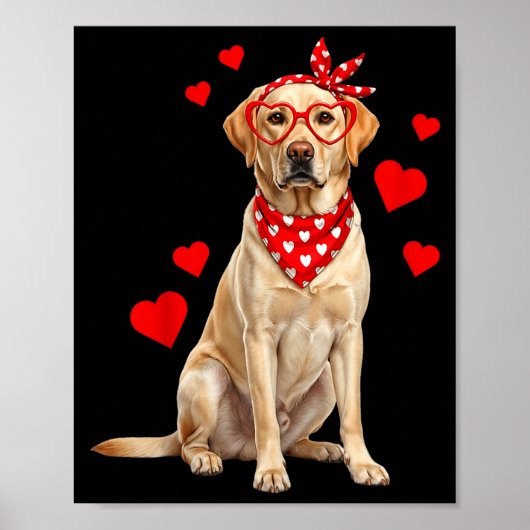 Labrador Retriever Valentines Day Dog Lover Heart  Poster (Vorne)