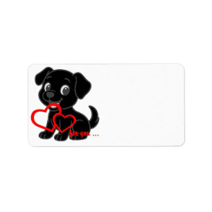 Labrador Retriever Valentinstag Adressaufkleber
