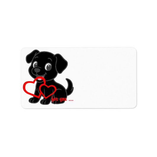 Labrador Retriever Valentinstag Adressaufkleber (Vorne)