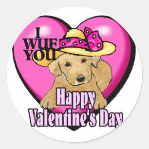Labrador retriever-Valentinstag-Geschenke Runder Aufkleber