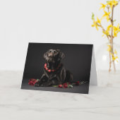Labrador Retriever Valentinstag Karte (Gelbe Blume)