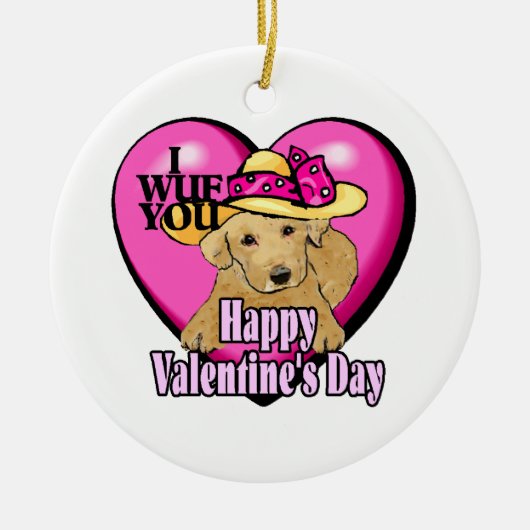 Labrador Retriever Valentinstag Keramikornament (Vorne)