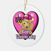 Labrador Retriever Valentinstag Keramikornament (Links)