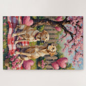 Labrador Retriever Valentinstag-Kunst Puzzle (Horizontal)