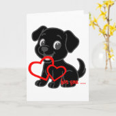 Labrador Retriever Valentinstage Karte (Gelbe Blume)