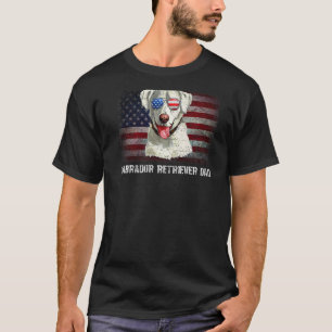 Labrador Retriever Vater American Dos US Flag 4. T-Shirt