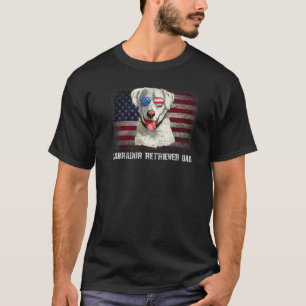 Labrador Retriever Vater American Dos US Flag 4. T-Shirt