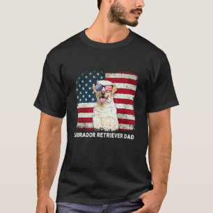 Labrador Retriever Vater Amerikanische Flagge Der T-Shirt