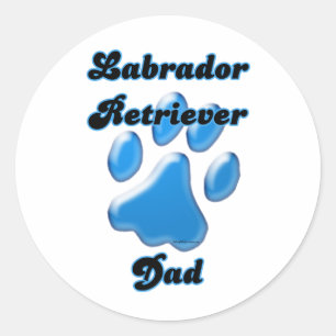 Labrador Retriever Vater Blue Pawprint - Aufkleber