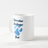 Labrador Retriever Vater Blue Pawprint Kaffeetasse (Vorderseite Links)