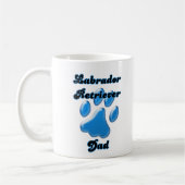 Labrador Retriever Vater Blue Pawprint Kaffeetasse (Links)