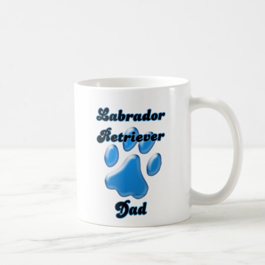 Labrador Retriever Vater Blue Pawprint Kaffeetasse (Rechts)