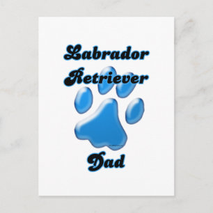 Labrador Retriever Vater Blue Pawprint Postkarte