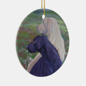 Labrador-Retriever-Verzierung Keramikornament (Rechts)