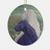 Labrador-Retriever-Verzierung Keramikornament (Links)